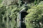The boat house and lake at Trevarno, near Helston, Cornwall